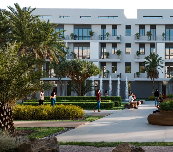 Exterior view of a residential development shown in the YourNextHome interactive viewer